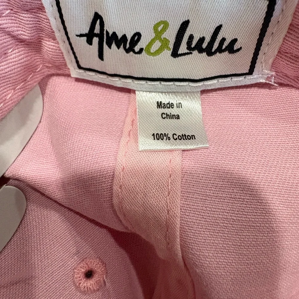 Ame & Lulu Triple Play Hat Pink “Tennis Anyone?” Adjustable Cotton Baseball Cap